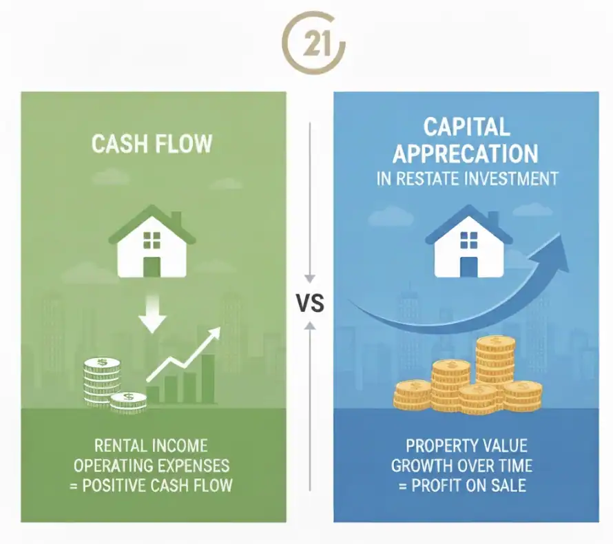 Análisis Comparativo de Inversión Inmobiliaria (Flujo de Caja vs. Plusvalía)